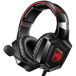 RUNMUS Gaming Headset for PS4, Xbox One, PC Headset w/Surround Sound, Noise Canceling Over Ear Headphones with Mic & LED Light, Compatible with PS4, Xbox One, Nintendo Switch, PC, PS3, Mac, Laptop