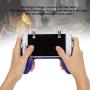 FastUU Game Console Gamepad, 6-in-1 Multi-Function Stretchable Mobile Phone Bracket Heat Dissipation Gamepad, Four-Finger Linkage Ergonomic Design Game Machine Accessories(Blue)