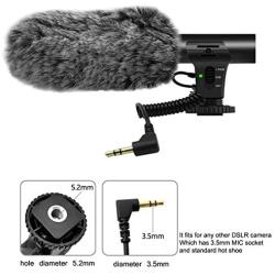 Camera Microphone,Veksun Video Microphone for DSLR Interview Shotgun Mic for Canon Nikon Sony Panasonic Fuji Videomic with Windscreen 3.5mm Jack