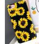 J.west iPhone SE 2020 Case,iPhone 8 & iPhone 7 Case, Vintage Floral Cute Yellow Sunflowers Black Soft Cover for Girls Women Flexible Fashion Design Pattern Drop Protective Case for iPhone 7/8 4.7 inch