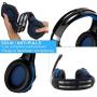 GM-1 Gaming Headset for New Xbox One PS4 PC Tablet Cellphone, Stereo LED Backlit Headphone with Mic by AFUNTA (Blue-2)