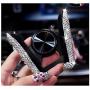 Siyibb Crystal Universal Car Phone Holder Gravity Car Air Vent Mobile Phone Mount - White