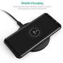 Qi Wireless Charging Pad RAVPower Qi Certified Ultra-Safe Wireless Charger Compatible iPhone Xs Max XR XS X 8 Plus 8, Galaxy S9 S8+ S8 & All Qi-Enabled Devices (AC Adapter is Not Included)