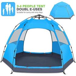 BATTOP 4 Person Tent for Camping Double Layer Family Camping Tent for 4 Seasons Waterproof with Instant Setup