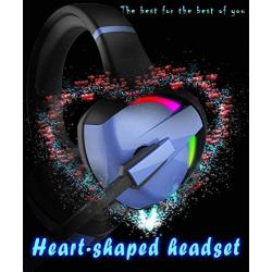 PS4 Gaming Headset Pro RGB Gaming Headphone for Xbox one PC with Mic Stereo Surround Over-Ear Headset 7 Colors Rainbow Light& Noise Cancelling for Laptop Tablet Mac Kids