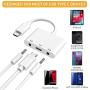 USB C 3.5mm Headphone Jack Adapter, Dual Earphone Digital Smart DAC Audio and Type C Charger Cable Connector Compatible for iPad Pro, Pixel 3/3 XL/2/2 XL, HTC, Essential Phone, Huawei P20 and More