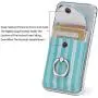 Yunce Cell Phone Card Holder RFID Ring Stand Stick on Wallet Card Holder for Back of Phone for iPhone Android and All Smartphones Adhesive Credit Card Holder for Cell Phone-Green Striped