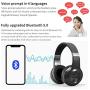Bluedio V5.0 Bluetooth Headphones Over Ear, Wireless Bluetooth On-Ear Stereo Earphones Noise Cancelling, Soft Memory-Protein Earmuffs, w/Mic
