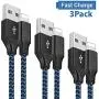 iPhone Charger, Lightning Cable 3Pack (3FT 6FT 10FT) to USB Syncing Data and Nylon Braided Cord Charger for iPhone XS/Max/XR/X/8/6Plus/6S/7Plus/7/8Plus/SE/iPad and More-BlackBlue iPhone Charger, Lightning Cable 3Pack (3FT 6FT 10FT) to USB Syncing Data and Nylon Braided Cord Charger for iPhone XS/Max/XR/X/8/6Plus/6S/7Plus/7/8Plus/SE/iPad and More-BlackBlue