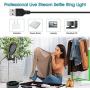Velouer LED Ring Light, with Makeup Mirror with Stand and Phone Holder, Perfect for Live Streaming & YouTube Video, Photography, 3 Light Modes and 11 Brightness Levels