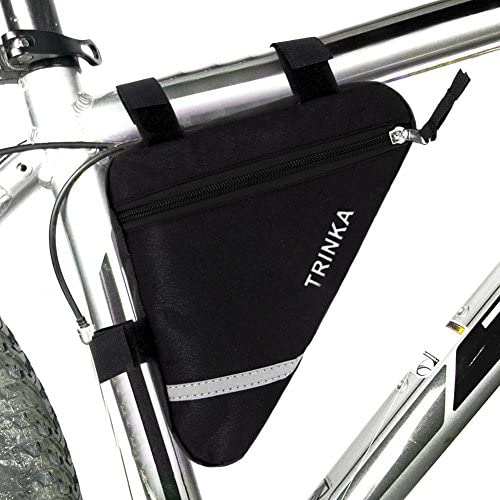 MOOCY Bicycle Bike Storage Bag Triangle Saddle Frame Strap-On Pouch for Cycling -Black