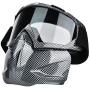 Keenso Motorcycle Goggles Mask, Unisex Outdoor Helmet Goggles Detachable Face Mask UV Protection Anti-Fog Windproof Adjustable Goggles for Motocross Riding Cycling Racing