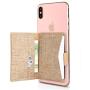 Cell Phone Card Holder Stick on Wallet Phone Pocket for iPhone, Android and All Smartphones (Biege)