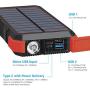 Hiluckey Portable Solar Charger 26800mAh USB C 18W Power Bank Fast Charge Battery Charger for iPhone 11, Samsung S10, Huawei, MacBook