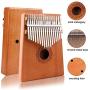 Kalimba17 Keys Thumb Piano with Tune Hammer Kalimba for Family Party Solid Mahogany Wood Portable Finger Piano African Wood Mbira Sanza Musical Instrument Gifts for Kids Adult Beginners