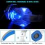 Gaming Headset with Mic and LED Light for Laptop Computer, Cellphone, PS4 and so on, DLAND 3.5mm Wired Noise Isolation Gaming Headphones - Volume Control.(White and Blue)