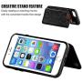 OT ONETOP iPhone 8 Wallet Case with Card Holder, iPhone 7 Case iPhone SE(2020) Wallet Premium PU Leather Kickstand Card Slots,Double Magnetic Clasp and Durable Shockproof Cover 4.7 Inch(Black)