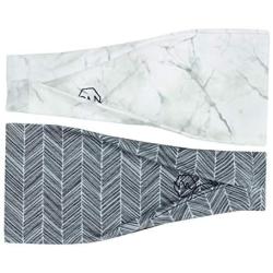 Maven Thread Womens No-Slip Sweat-Wicking Headband for Exercise and Yoga, 2-Pack (Granite)