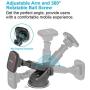 Magnetic Phone Car Mount,APPS2Car Universal Dashboard Windshield Industrial-Strength Suction Cup Car Phone Mount Holder with Adjustable Telescopic Arm,6 Strong Magnets,for All Cell Phones