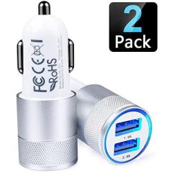 Car Charger, Ailkin 3.4a Portable Dual Port USB Cargador Carro Fit Lighter Spot Socket Adapter for iPhone 11 Pro Max 11 Pro 11 X XR XS Max 8 Plus 7s 6s, iPad, Tablet, Samsung Galaxy Note 10+ S10 Plus