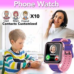 Kids Game Smart Watch for Boys Girls SmartWatch Phone with 7 Intelligent Games 8GB Micro SD Card SOS Alarm Timer 12/24 Hr Music MP3 Player for 4-12 Years Old Students Children Birthday Gift (1.Pink)