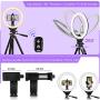EICAUS 10 Ring Light with Stand and Phone Holder, Cell Phone Tripod with Ringlight for Live Streaming/Makeup/Photography, Compatible with Phones and Cameras(Black)