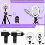 EICAUS 10 Ring Light with Stand and Phone Holder, Cell Phone Tripod with Ringlight for Live Streaming/Makeup/Photography, Compatible with Phones and Cameras(Black) EICAUS 10 Ring Light with Stand and Phone Holder, Cell Phone Tripod with Ringlight for Live Streaming/Makeup/Photography, Compatible with Phones and Cameras(Black)
