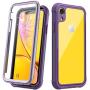 Justcool Designed for iPhone XR Case, Clear Full Body Heavy Duty Protection with Built-in Screen Protector Shockproof Rugged Cover Designed for iPhone XR Cases (2018) 6.1 Inch (Purple)