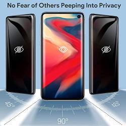 Galaxy S10 Privacy Screen Protector, Tempered Glass HD Clear [Anti-spy] [9H Hardenss] [Case Friendly] [3D Curved] [Darken Screen] Premium Protective Film,For Samsung Galaxy S10 (6.1")