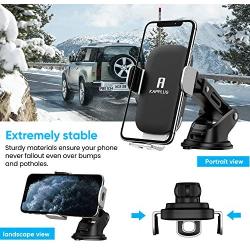 KAPPLUS Wireless Car Charger Mount,10W Qi Fast Charging Auto-Clamping Car Holder,Windshield Dash Air Vent Phone Stand for iPhone 11/11 Pro Max/Xs Max/Xs/X/XR/8+,Samsung S10/S10/S10+/S9/S9+/S8+