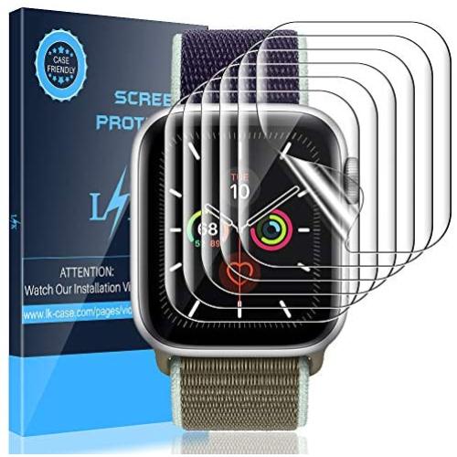 LK [6 Pack] Screen Protector for Apple Watch Series 5 44mm Flexible TPU Film Max Coverage Anti-Scratch HD Clear Bubble Free