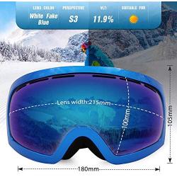 EXP VISION Snowboard Ski Goggles for Men Women, Polarized Ski Goggles UV Protection Anti Fog OTG Snow Winter Goggles for Skiing, Skating, Outdoor Sport