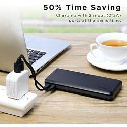 EasyAcc 26000mAh Power Bank(4A Input 4.8A Smart Output) External Battery Charger Portable Charger for Android Phone Samsung HTC Tablets - Black and Grey