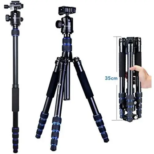 Moman Camera Tripod Monopod Alpenstock with Ball Head, Aluminum Alloy Foldable Axis Inversion Design, Weight Capacity of 33 Lb Moman Camera Tripod Monopod Alpenstock with Ball Head, Aluminum Alloy Foldable Axis Inversion Design, Weight Capacity of 33 Lb