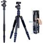 Moman Camera Tripod Monopod Alpenstock with Ball Head, Aluminum Alloy Foldable Axis Inversion Design, Weight Capacity of 33 Lb