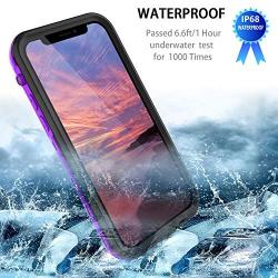 Case for iPhone 11 Pro Max 2019, Waterproof Case Dual Layer with Built in Screen Protector Slim Fit Full Body Cover Clear Case Anti-Drop Daily Use Bumper Compatible with iPhone 11 Pro Max 6.5 (Purple)