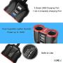 QC3.0 Car Charger with Extension Cable, Multi Car Charger Cigarette Lighter, 3 USB (QC3.0x1+Smart Socketx2)+2 Socket Car Splitter+90mm Cable for GPS/iPhone/Samsung Cell Phone