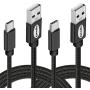 USB Type C Cable,DEEGO 2Pack Durable USB C to A Fast Charger Nylon Braided USB C Cable 10Ft 6Ft Compatible for Samsung Galaxy S10 S9 S8 Plus Note 9 8,LG V40,G7,G6,Huawei P20,Mate 20,Lumia 950,Black