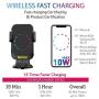 BROQLI Fast Wireless Car Charger Mount Kit, One Touch Automatic Clamping Qi Cell Phone 10W Power Charging Air Vent Dashboard Holder iPhone X/Xs Max/XR/8/8+,Galaxy S10/S10+/S9/S9+/S8/S8+ (HIMAN Black)