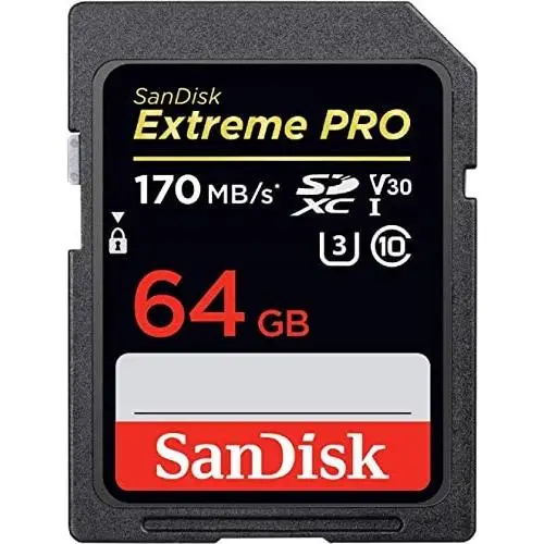 SanDisk 64GB Extreme PRO SDXC UHS-I Card - C10, U3, V30, 4K UHD, SD Card - SDSDXXY-064G-GN4IN SanDisk 64GB Extreme PRO SDXC UHS-I Card - C10, U3, V30, 4K UHD, SD Card - SDSDXXY-064G-GN4IN