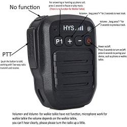 HYS Bluetooth Wireless Remote Speaker Microphone with Wireless Finger PTT for Motorola Radio with Wireless 2Pin Dongle RDM2070d GP88s CP040 CP100 (Working for on The Right of Jack)