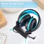 iClever HS14 Kids Headphones, Headphones for Kids with 94dB Volume Limited for Boys Girls, Adjustable Headband, Foldable, Child Headphones on Ear for Study Tablet Airplane School, Black