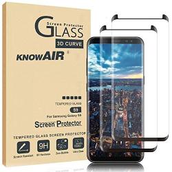 KNOWAIR Galaxy S9 Screen Protector,Full Coverage Tempered Glass[2 Pack][3D Curved] [Anti-Scratch][High Definition] Tempered Glass Screen Protector Suitable for Galaxy S9 (NOT S9 Plus)