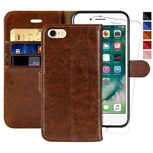 MONASAY iPhone 7 Wallet Case/iPhone 8 Wallet Case/iPhone SE 2020 Case,4.7-inch, [Glass Screen Protector Included] Flip Folio Leather Cell Phone Cover with Credit Card Holder for Apple iPhone 7/8/SE2