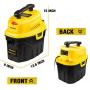 Stanley 3 Gallon Wet Dry Vacuum, 3 Peak HP Poly 2 in 1 Shop Vac with Powerful Suction, Multifunctional Shop Vacuum Car Vacuum W/ 3 Horsepower Motor for Auto Detailing, Tight Space Garage,Van,Vehicle