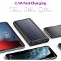 Solar Charger 26800mAh Portable Solar Power Bank with 4 LEDs and 2 USB Output Ports External Battery Pack for Outdoor Camping for Smartphone, Andriod Phone and Teblet
