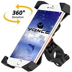 YQXCC Bike Phone Mount Bicycle Holder/Bike Accessories/Bike Phone Holder /360° Rotation Universal Cradle Clamp for iOS Android Smart Phone (Black)