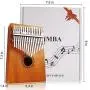 Kalimba Thumb Piano 17 Keys with mahogany Wood Portable Mbira Finger Piano Gifts for Kids and piano Beginners Professional (Matte brown) Kalimba Thumb Piano 17 Keys with mahogany Wood Portable Mbira Finger Piano Gifts for Kids and piano Beginners Professional (Matte brown)