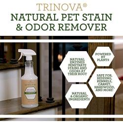 TriNova Natural Pet Stain and Odor Remover Eliminator - Advanced Enzyme Cleaner Spray - Remove Old & New Pet Stains & Smells for Dogs & Cats - All-Surface Safe