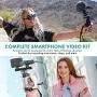 Movo Huge Smartphone Video Kit V8 with Mini Tripod, Grip Rig, Wireless Shotgun Mini and 360° Stereo Microphones, LED Lights, and Remote - for iPhone, Samsung - YouTube, TIK Tok, Vlogging Equipment